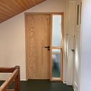 Türe aus Seekiefer und Lärche für Badezimmer